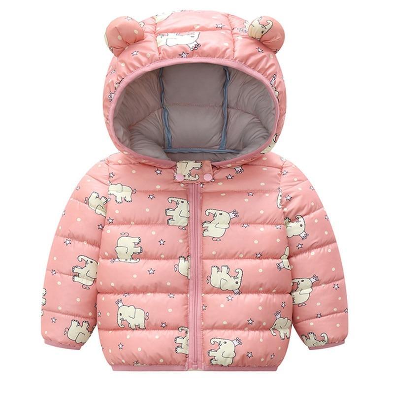Playful Hooded Winter Jacket with Bear Ears for Kids