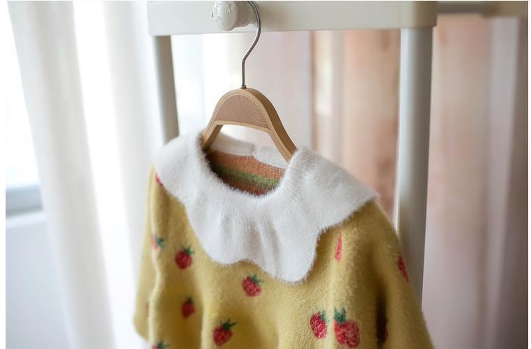Retro Knit Sweater Dress for Baby Girls - Warm Polka Dot Vintage Look