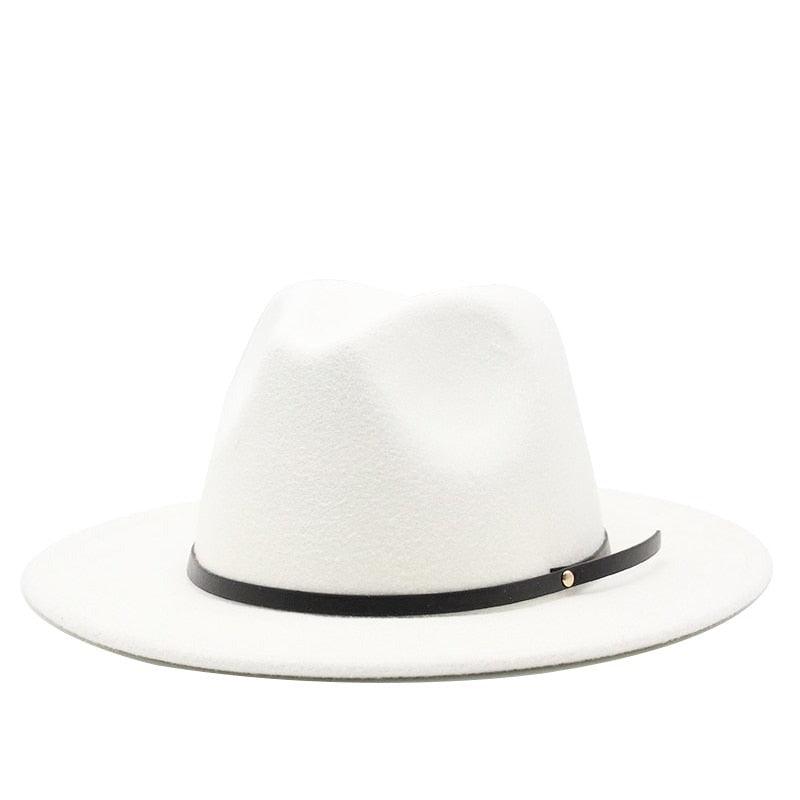 Vintage Black Wool Fedora Hat with Belt Buckle Detail