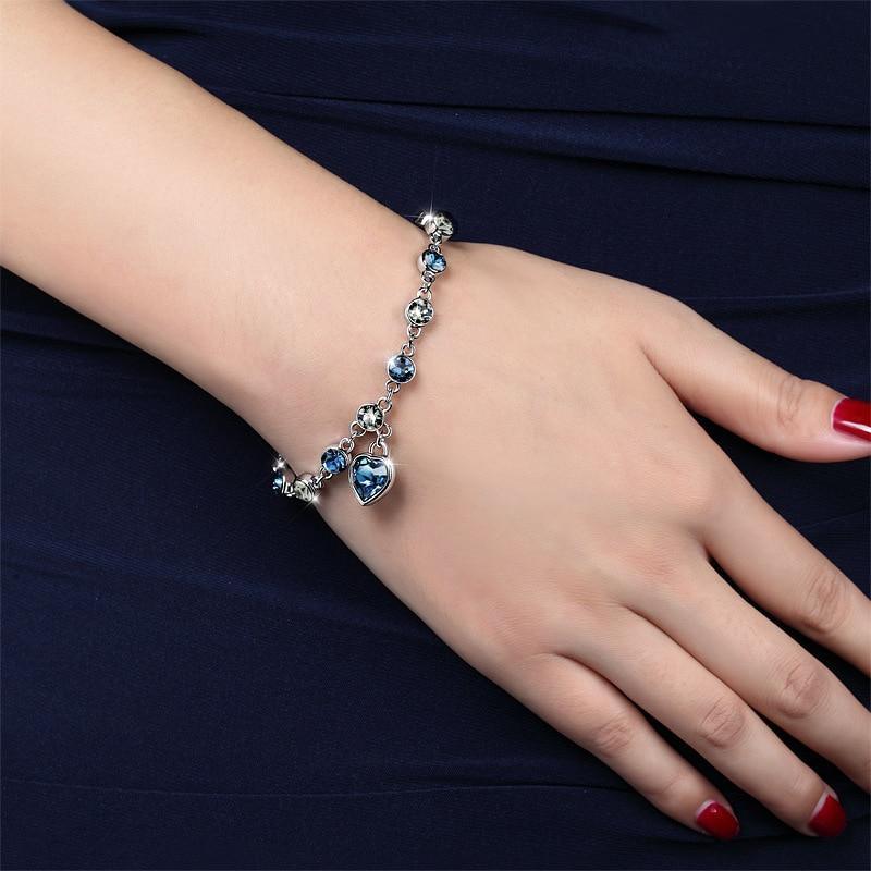 925 Sterling Silver Blue Sapphire & Tanzanite Chain Bracelet