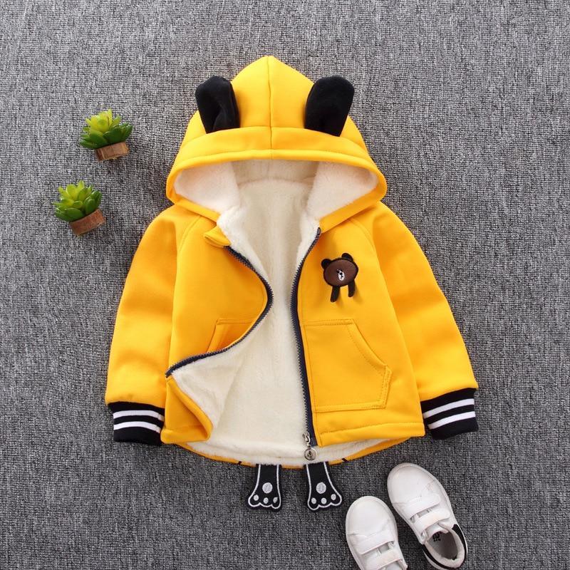 Cute Bear Pattern Hooded Winter Romper for Infants