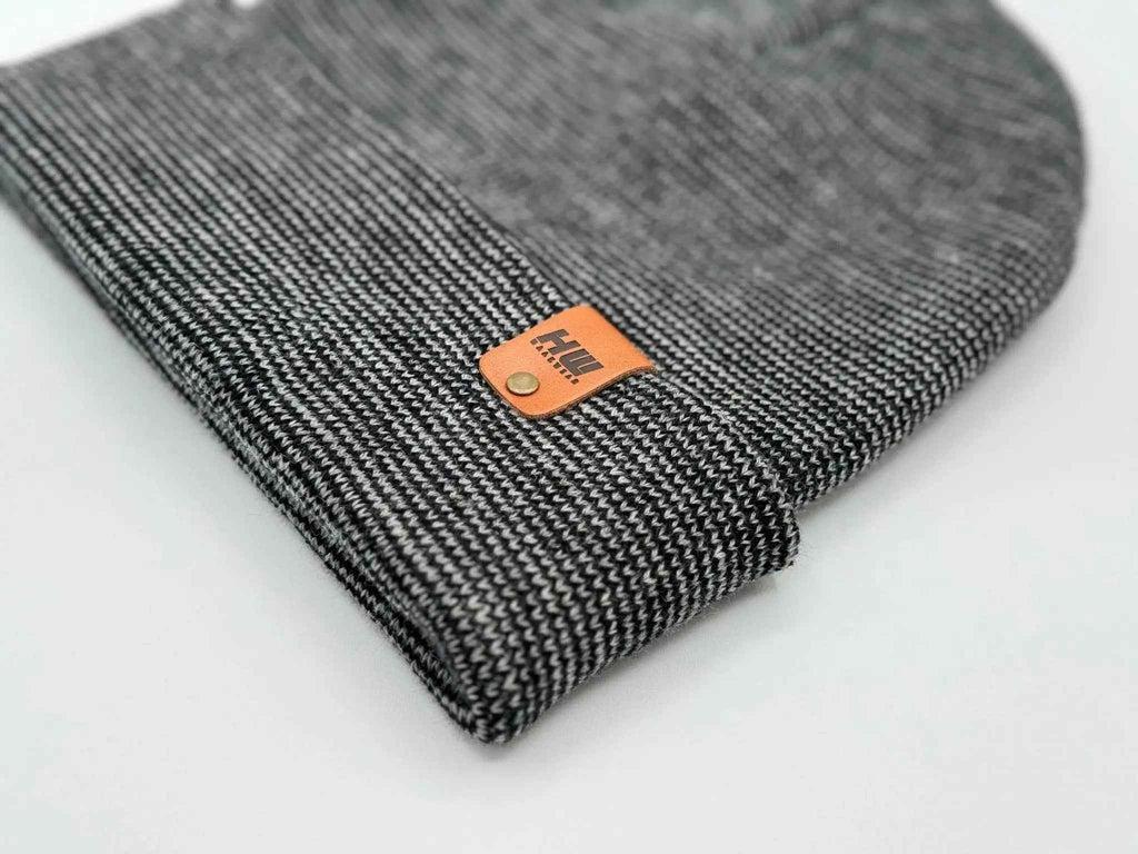 HAAKWEAR Traditional Classic Fusion Cuffed Beanie - Black / Gray, Made in USA