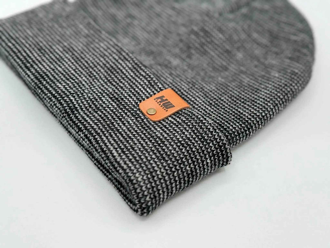 HAAKWEAR Traditional Classic Fusion Cuffed Beanie - Black / Gray, Made in USA