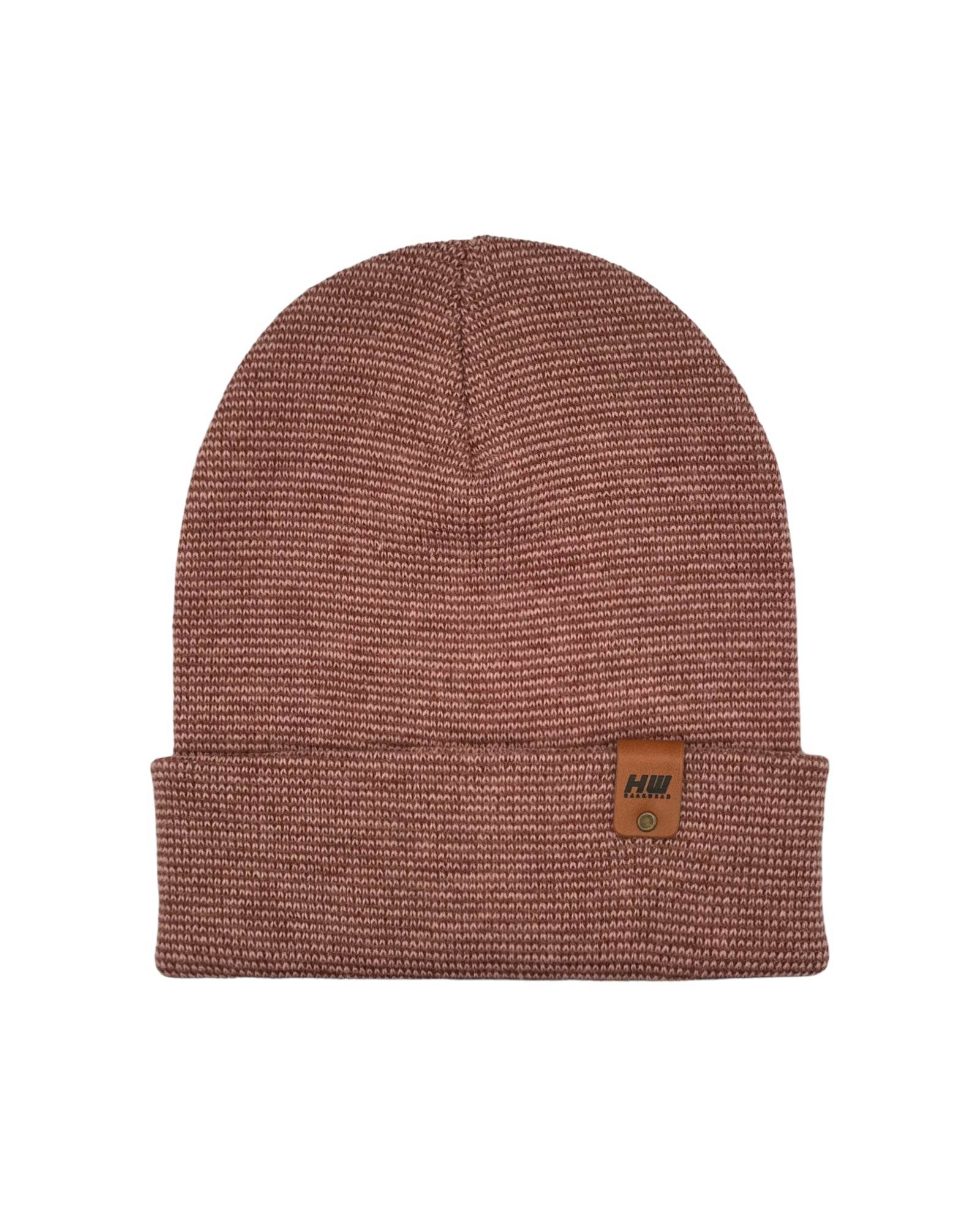 HAAKWEAR Traditional Classic Fusion Cuffed Beanie - Burgundy / Pink, Made in USA