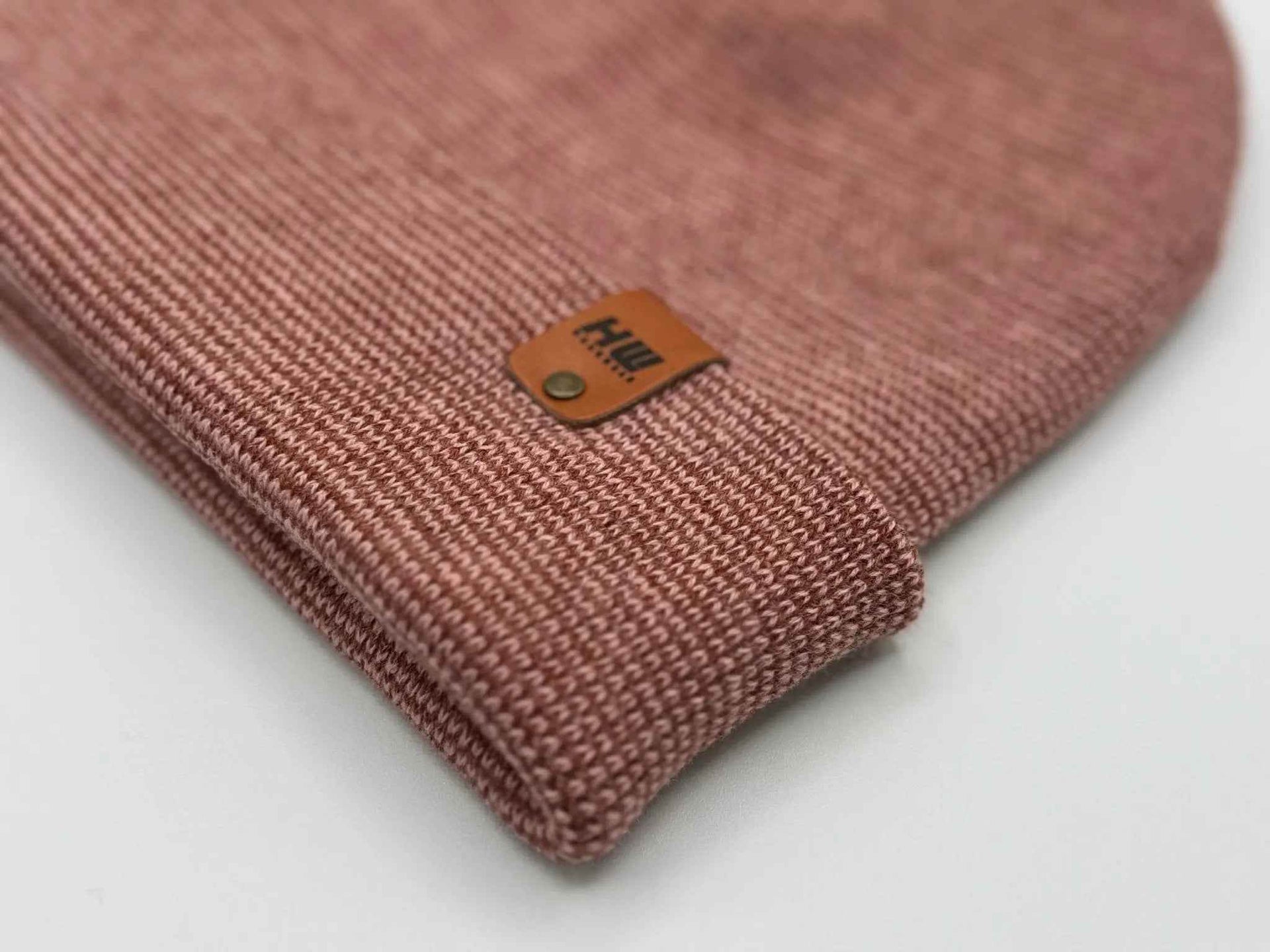 HAAKWEAR Traditional Classic Fusion Cuffed Beanie - Burgundy / Pink, Made in USA