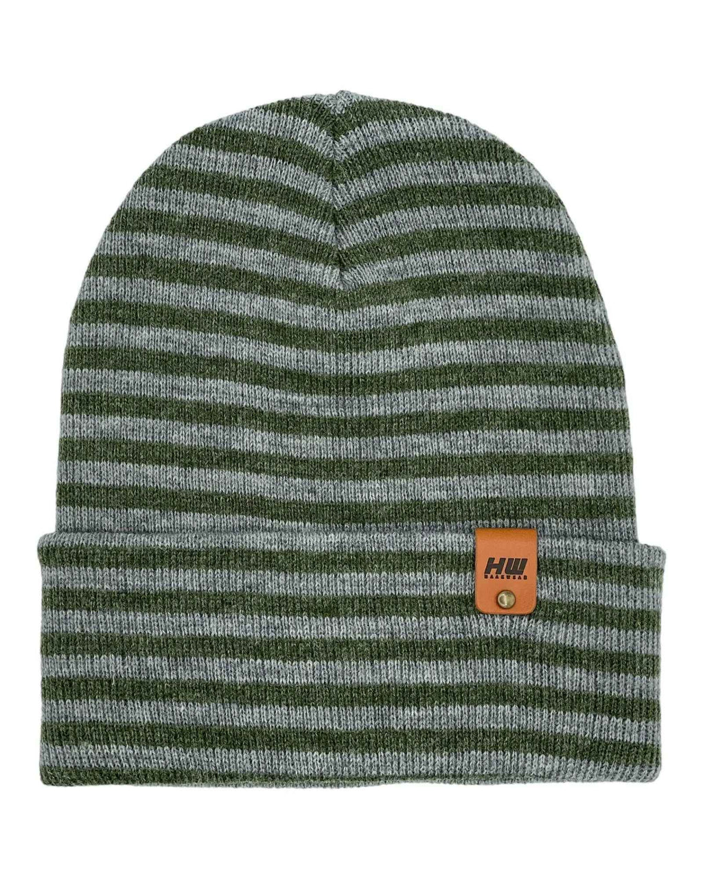 HAAKWEAR Traditional Classic RORO Cuffed Beanie / Hat - Gray / Green, Made in USA