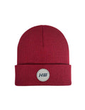 HAAKWEAR Cuffed Wide Ribbed Striped Beanie / Hat, Limited Edition - Made in USA Burnt Maroon