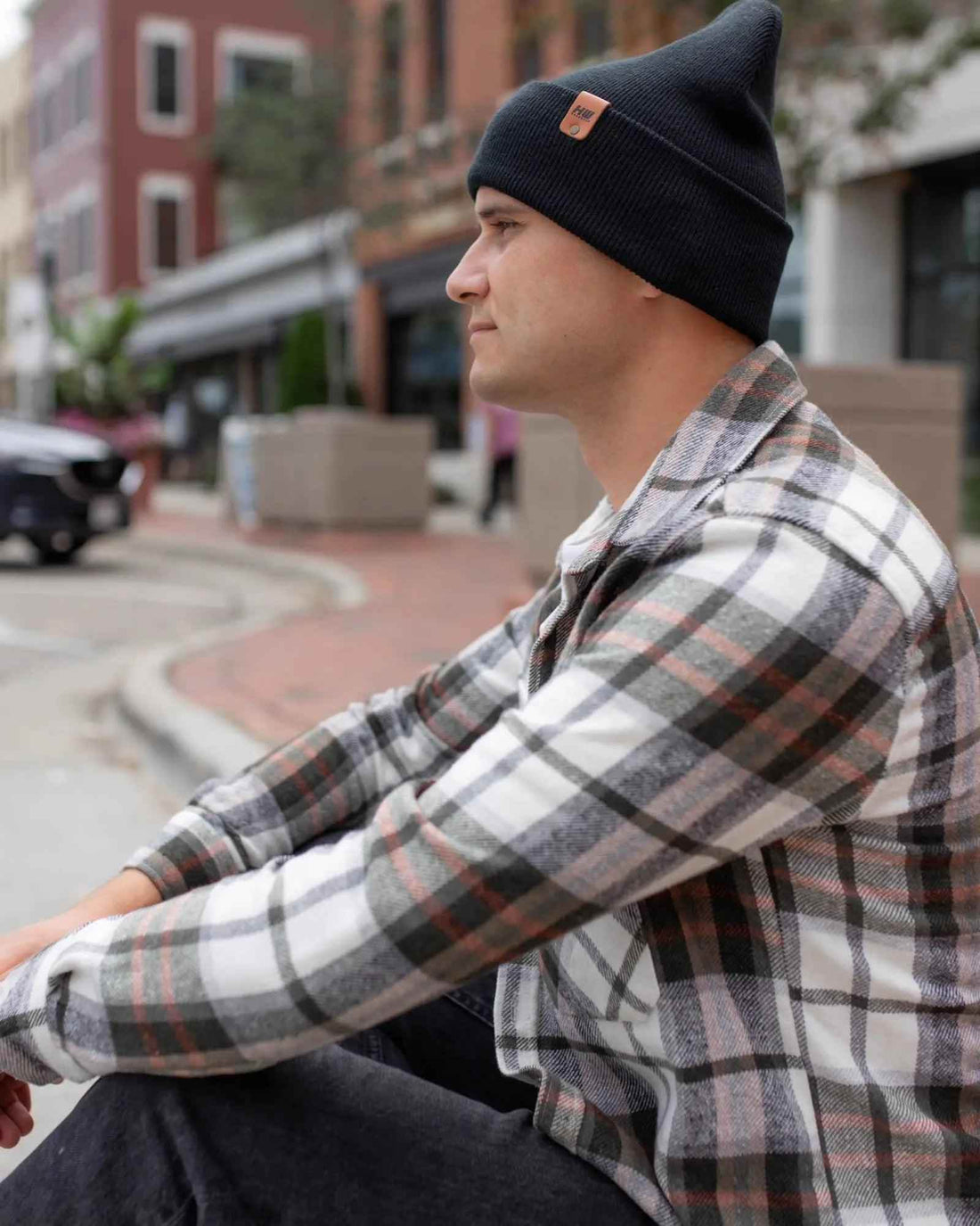 HAAKWEAR Traditional Charcoal Black Beanie | Classic Cuffed Knit Hat | Made in USA