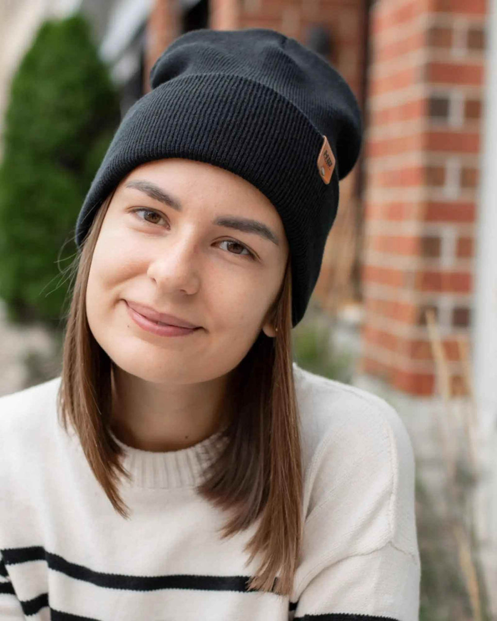 HAAKWEAR Traditional Charcoal Black Beanie | Classic Cuffed Knit Hat | Made in USA
