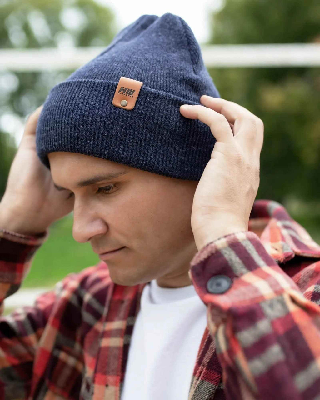 HAAKWEAR Traditional Denim Blue Beanie | Classic Cuffed Knit Hat | Made in USA