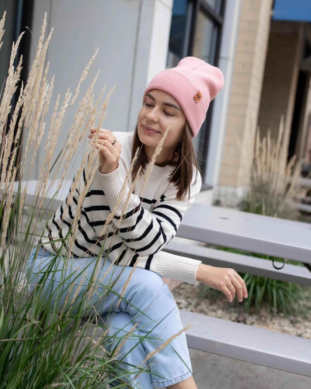 HAAKWEAR Traditional Pearl Pink Beanie | Classic Cuffed Knit Hat | Made in USA