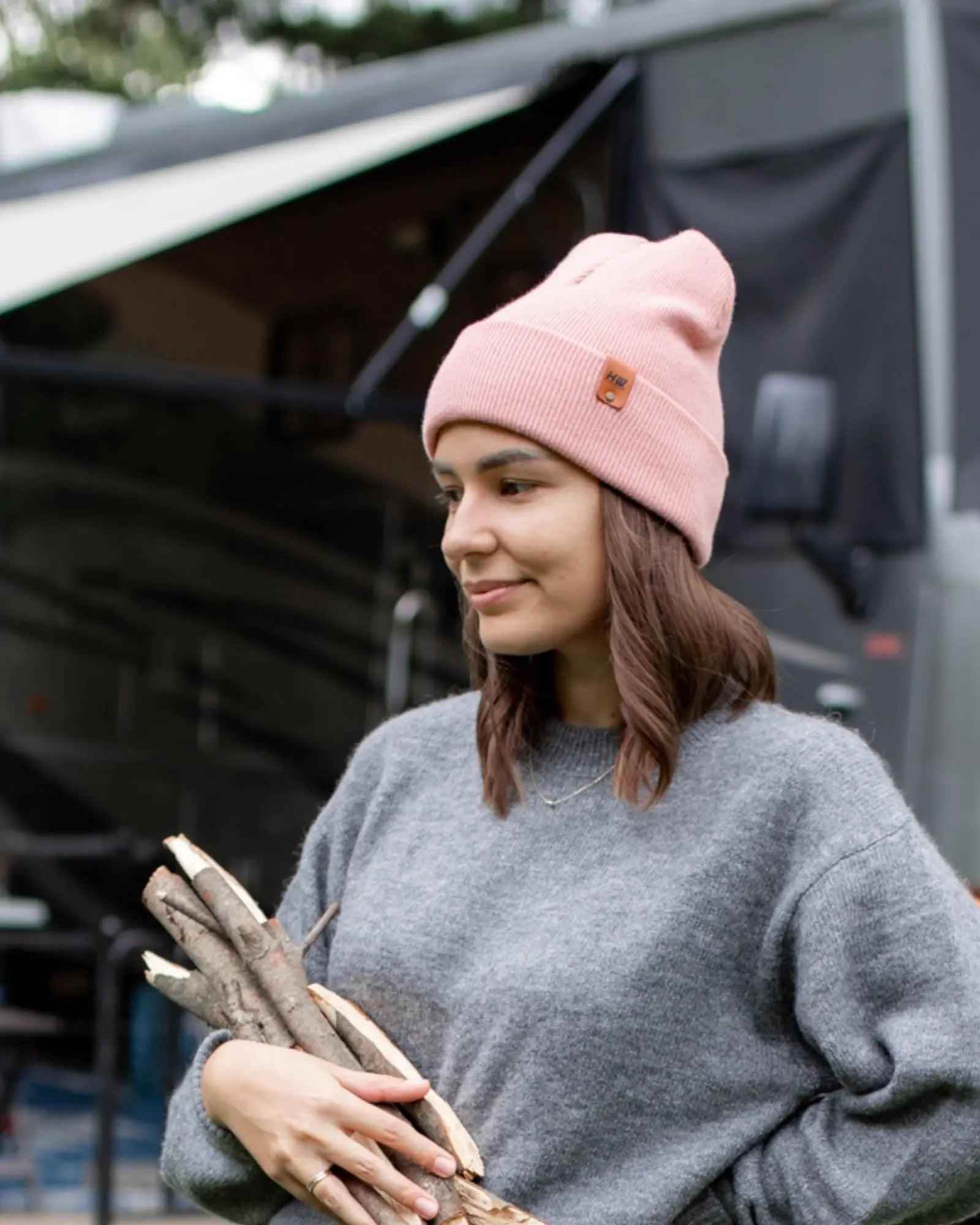 HAAKWEAR Traditional Pearl Pink Beanie | Classic Cuffed Knit Hat | Made in USA