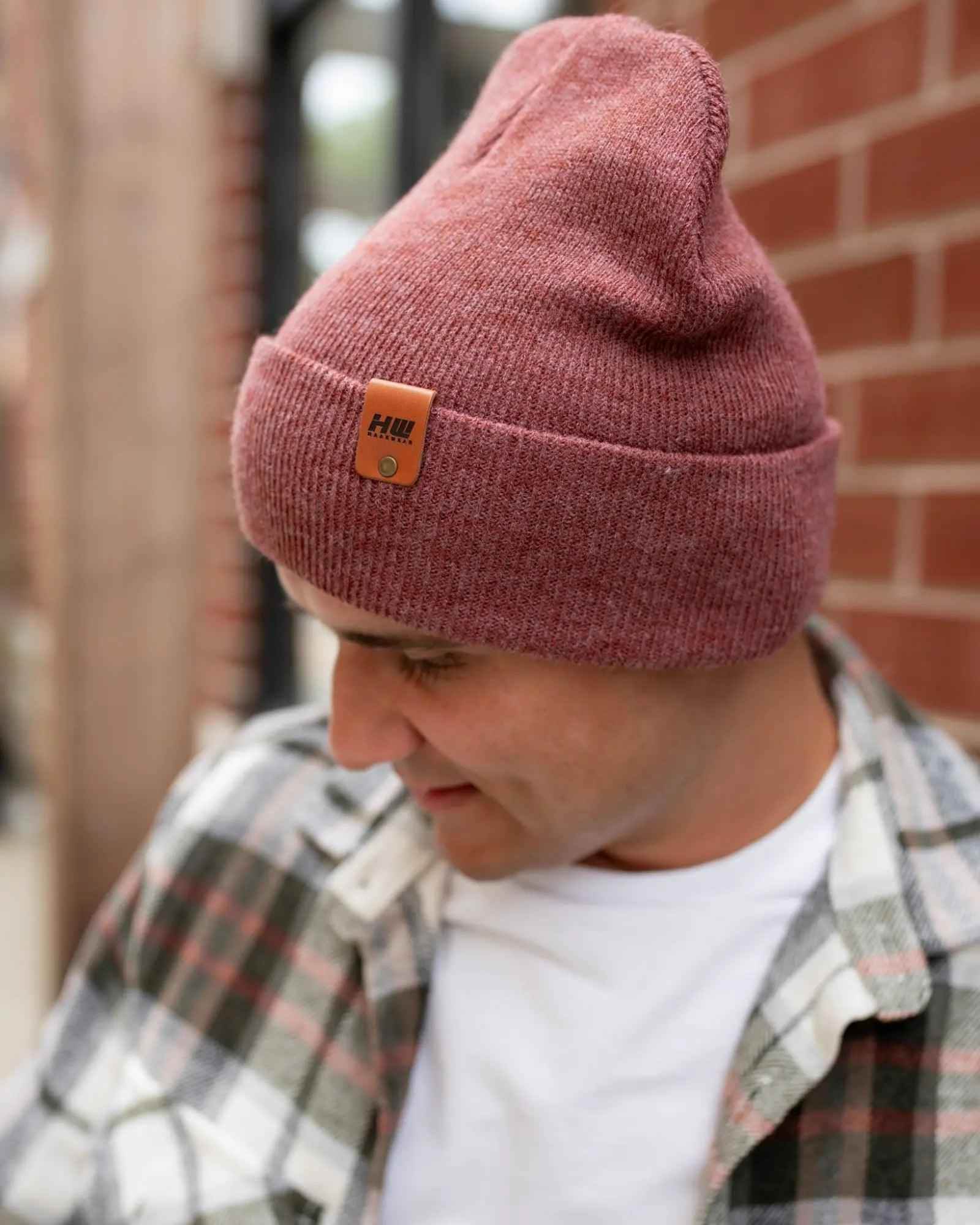 HAAKWEAR Traditional Rusty Burgundy Beanie | Classic Cuffed Knit Hat | Made in USA