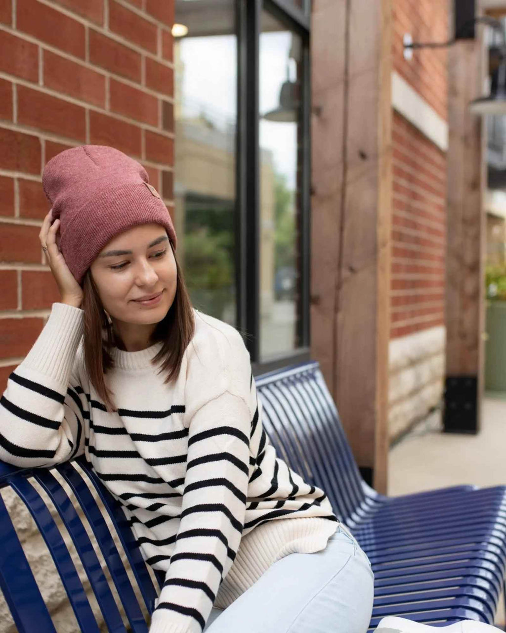 HAAKWEAR Traditional Rusty Burgundy Beanie | Classic Cuffed Knit Hat | Made in USA