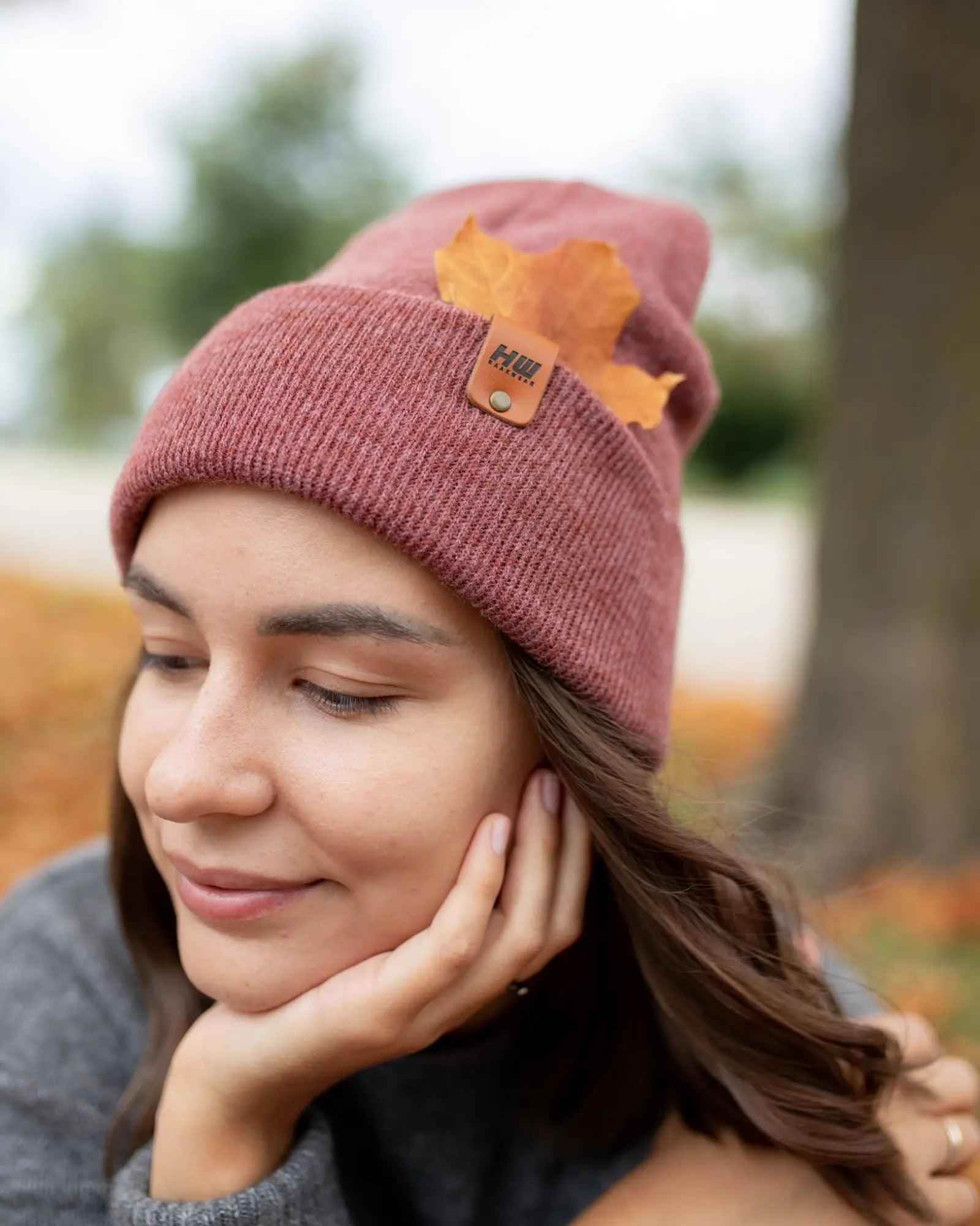 HAAKWEAR Traditional Rusty Burgundy Beanie | Classic Cuffed Knit Hat | Made in USA
