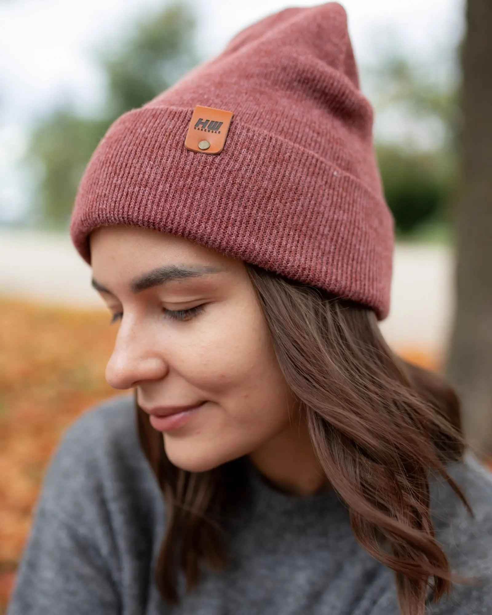 HAAKWEAR Traditional Rusty Burgundy Beanie | Classic Cuffed Knit Hat | Made in USA