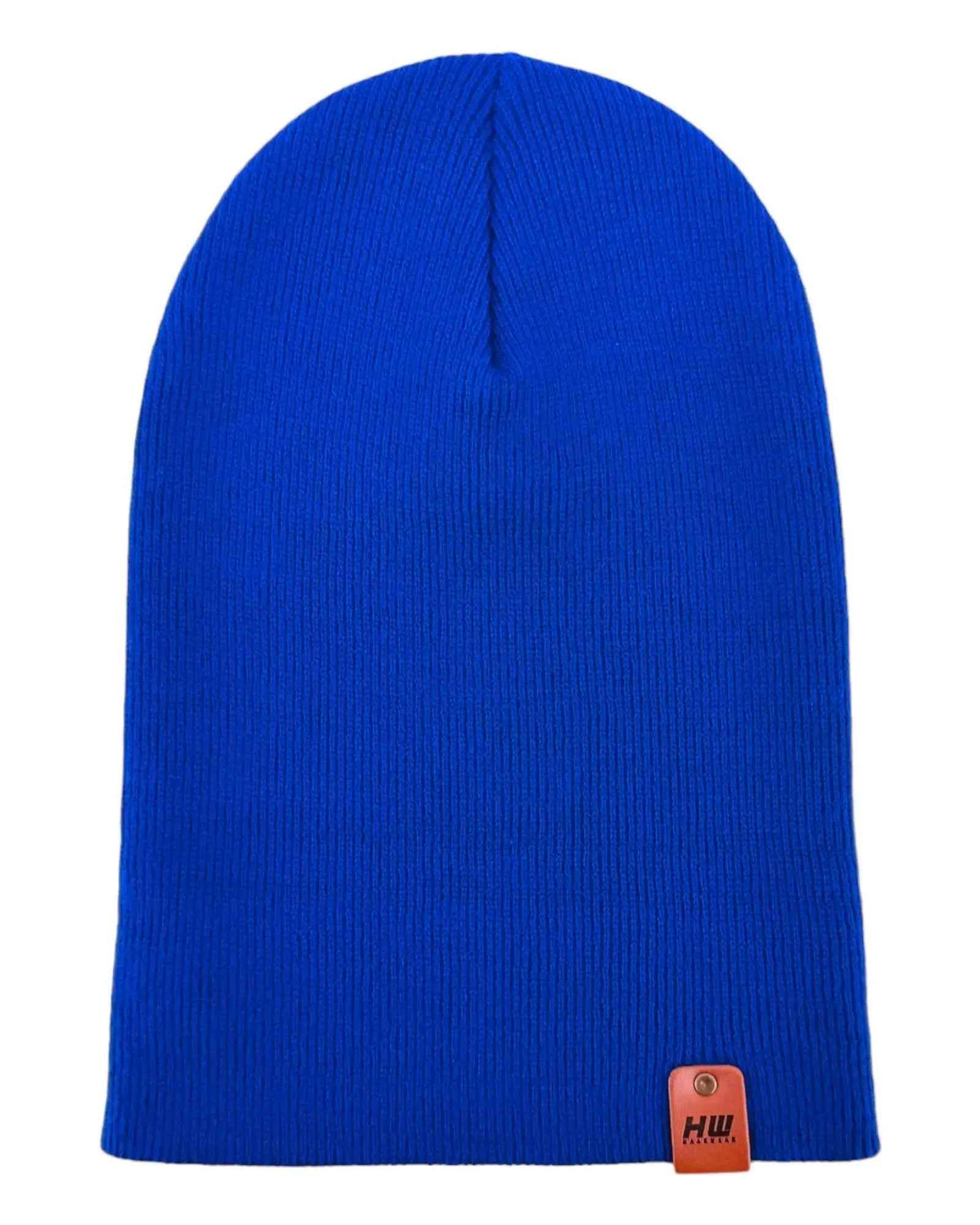 HAAKWEAR Traditional Sapphire Blue Beanie | Classic Cuffed Knit Hat | Made in USA