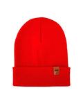 HAAKWEAR Traditional Scarlet Red Beanie | Classic Cuffed Knit Hat | Made in USA