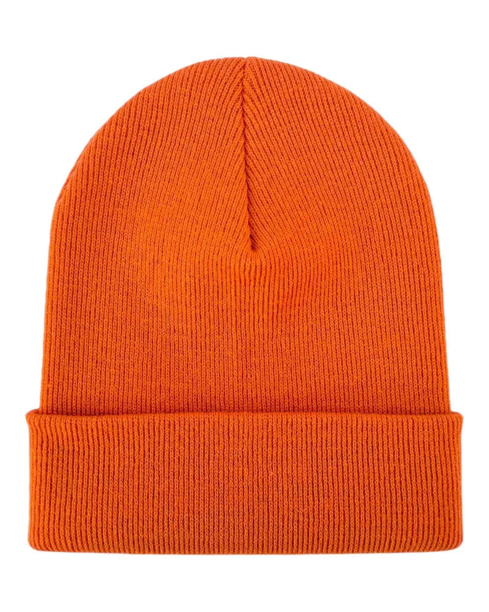 HAAKWEAR Traditional Tiger Orange Beanie | Classic Cuffed Knit Hat | Made in USA