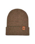 HAAKWEAR Traditional Contrast Cuffed Beanie / Hat - Burgundy / Green, Made in USA
