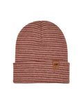HAAKWEAR Traditional Contrast Cuffed Beanie / Hat - Burgundy / Pink, Made in USA