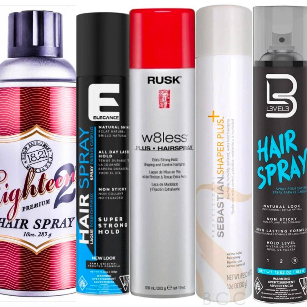 Professional Hairspray Power Pack featuring 5 top-rated hair styling sprays
