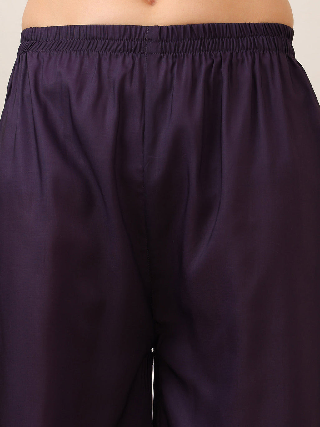 Purple Silk-Blend Embroidered Kurta Set with Palazzo and Dupatta