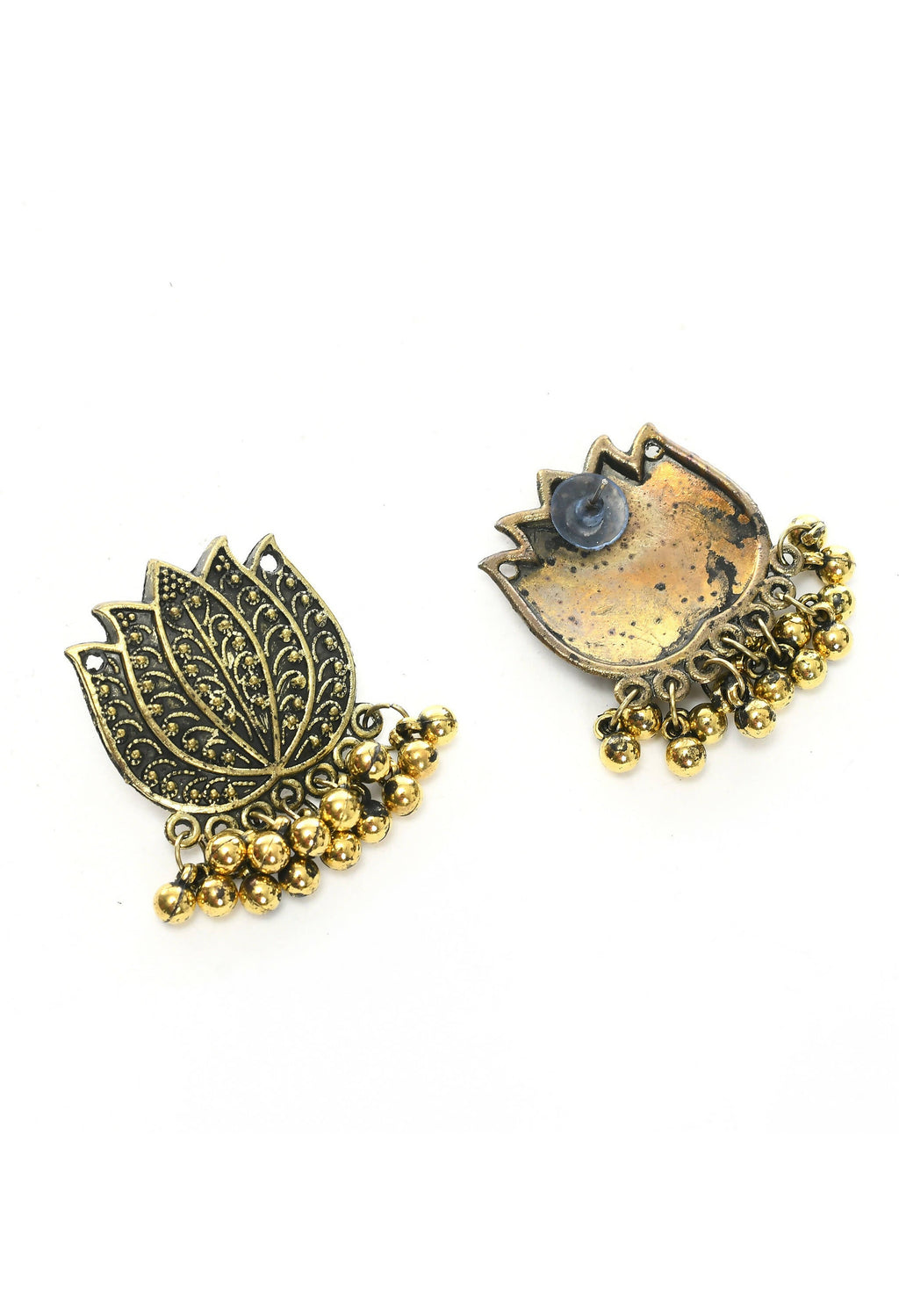 Gold-Polished Brass Lotus Design Choker Statement Necklace