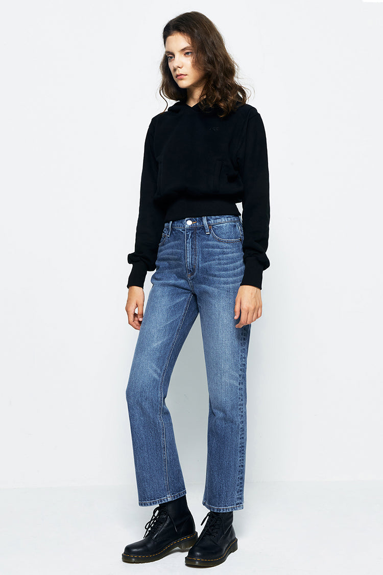 High Rise Kick Crop Jeans - Hotel California