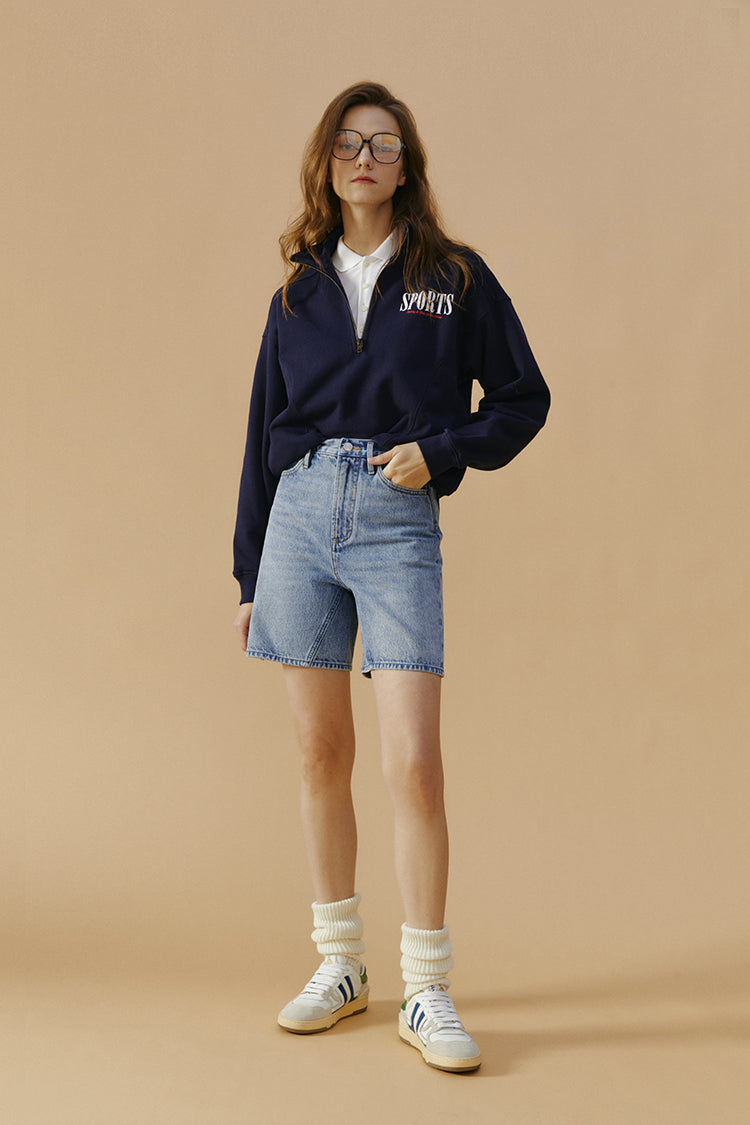 High Rise Mid-Weight Denim Shorts Be My Baby