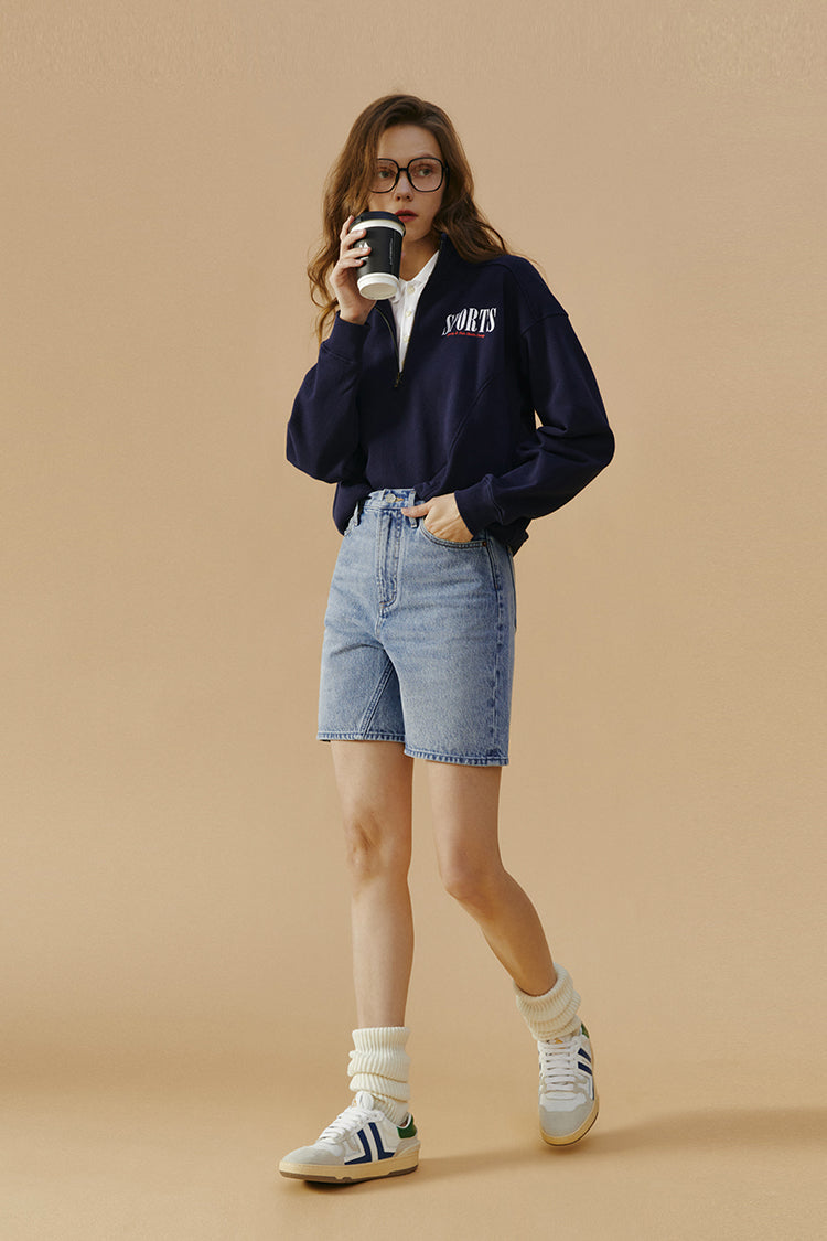 High Rise Mid-Weight Denim Shorts Be My Baby