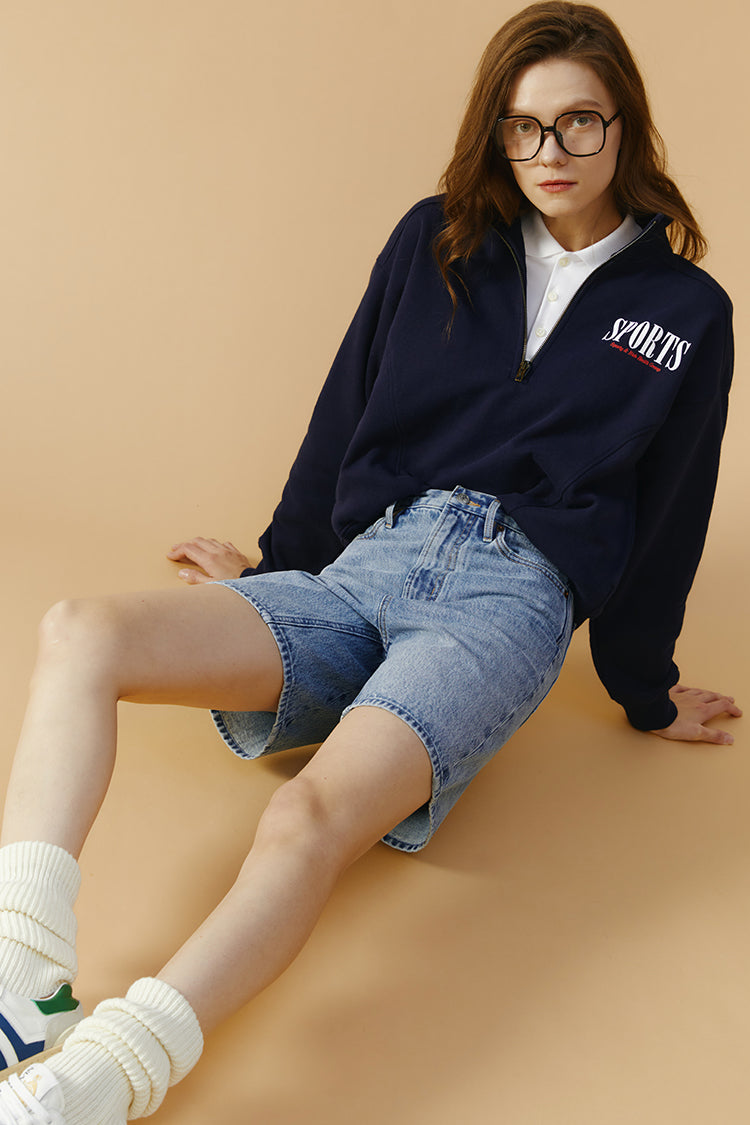 High Rise Mid-Weight Denim Shorts Be My Baby