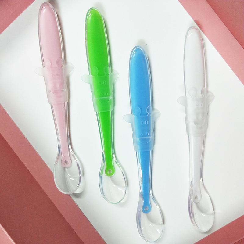 Soft Silicone Baby Training Spoon for Self-Feeding and Weaning