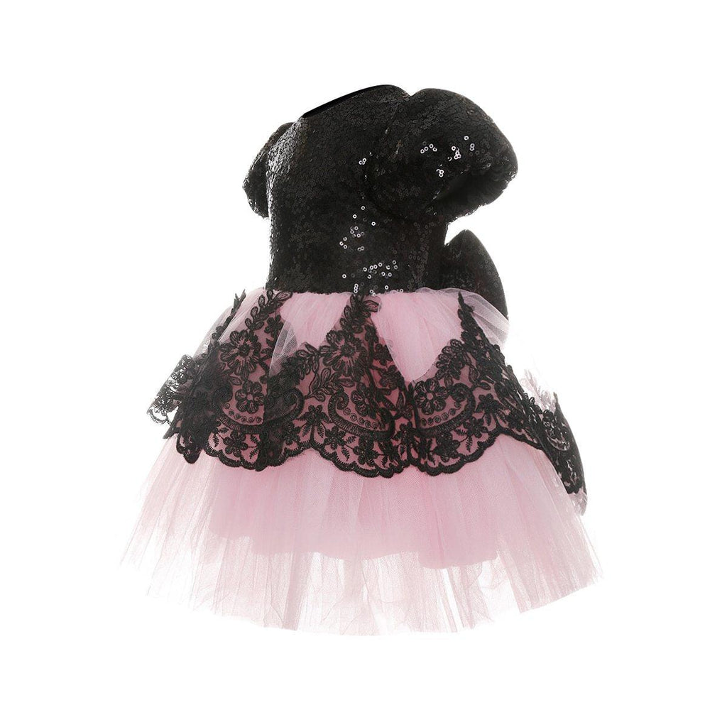 Girls Modern Luxury A-Line Formal Dress in Black and Pink