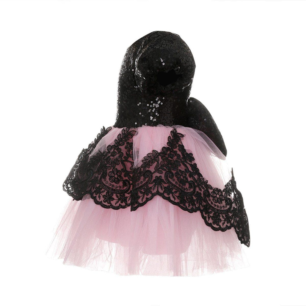 Girls Modern Luxury A-Line Formal Dress in Black and Pink