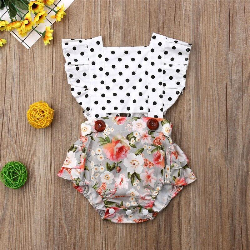 Baby Girl Summer Ruffled Backless Romper in Cotton