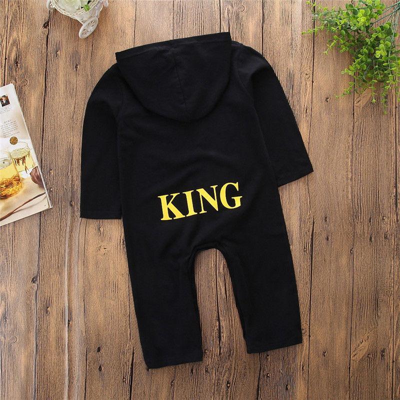 Urban Style Newborn Baby Boy King Print Romper Jumpsuit