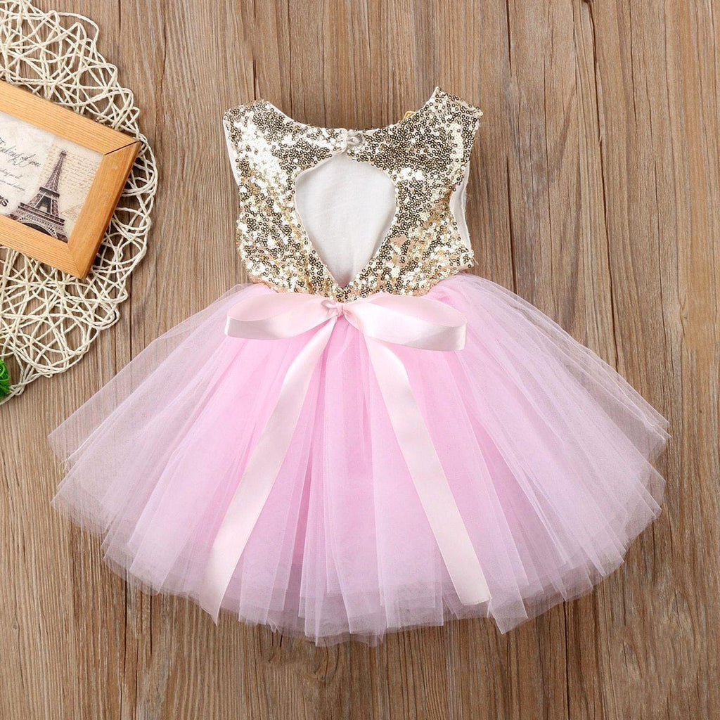Elegant Sleeveless Sequin Party Dress for Baby Girls