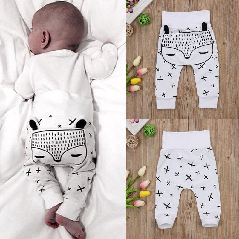Minimalist geometric print cotton baby trousers