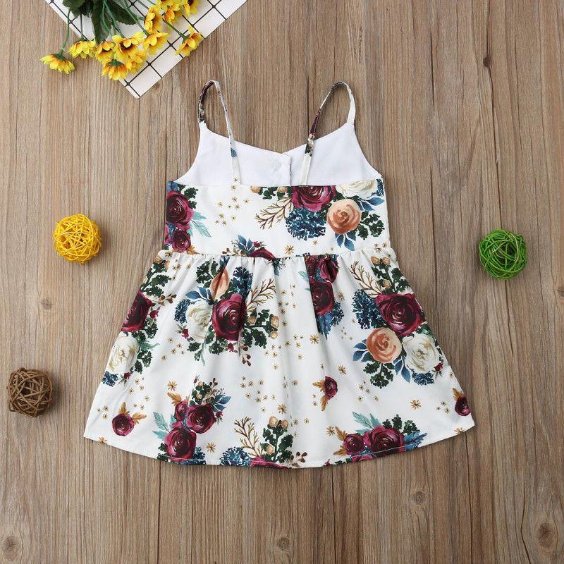 Toddler Girls Floral Bohemian Sleeveless V-Neck Party Dress