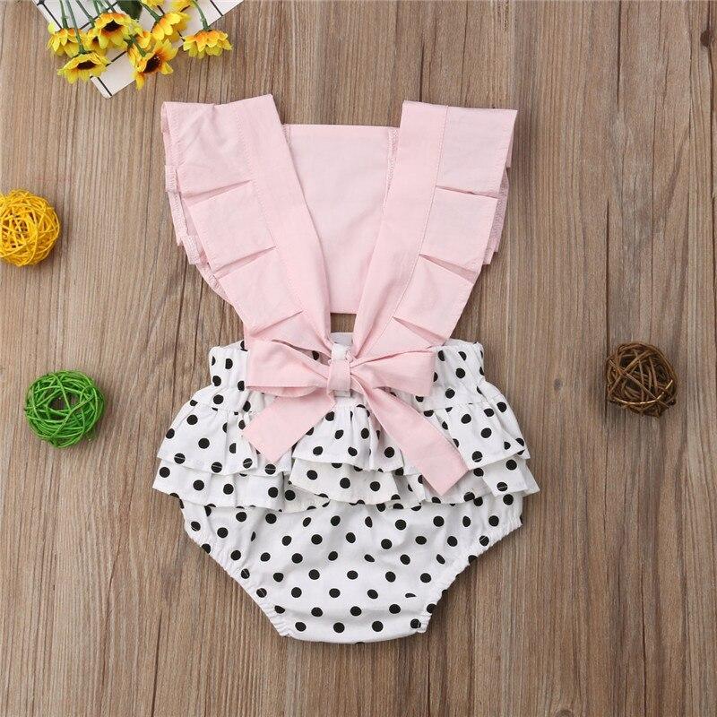 Baby Girl Summer Ruffled Backless Romper in Cotton