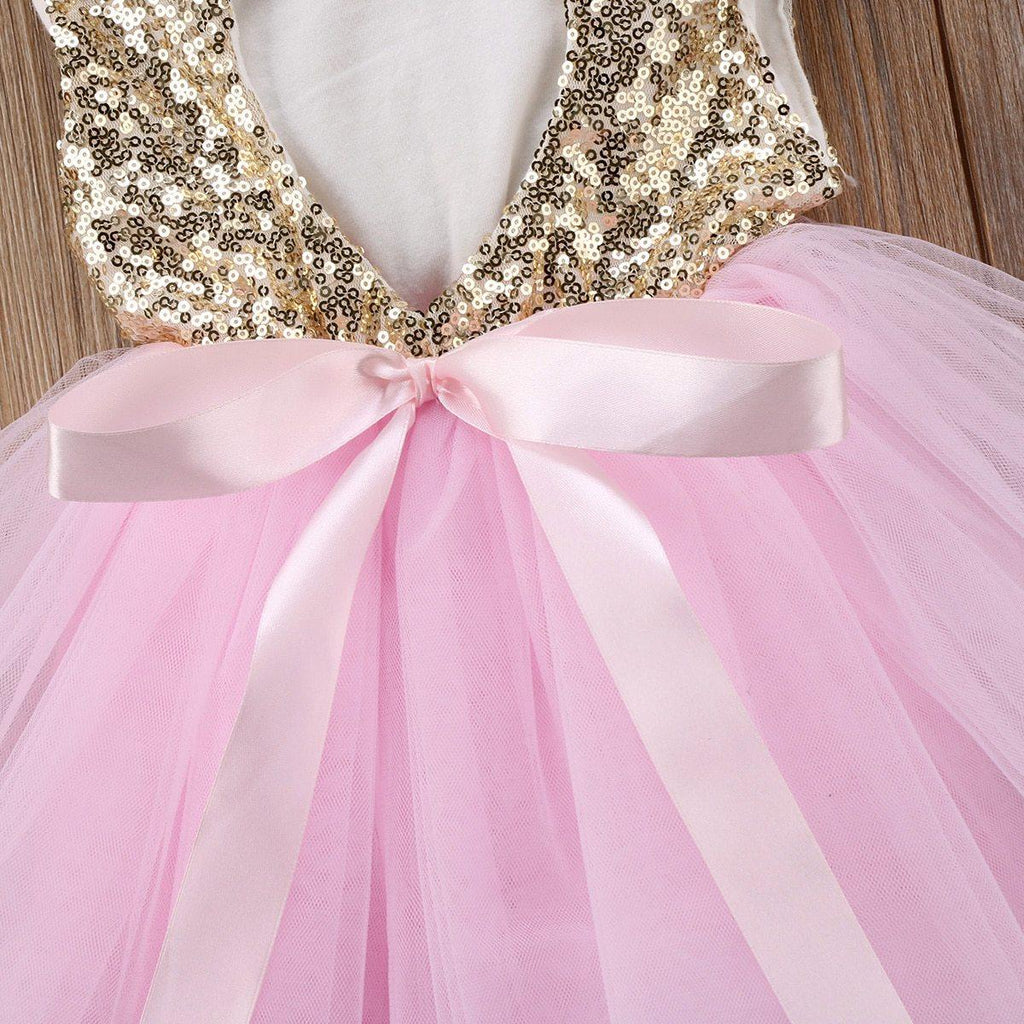 Elegant Sleeveless Sequin Party Dress for Baby Girls