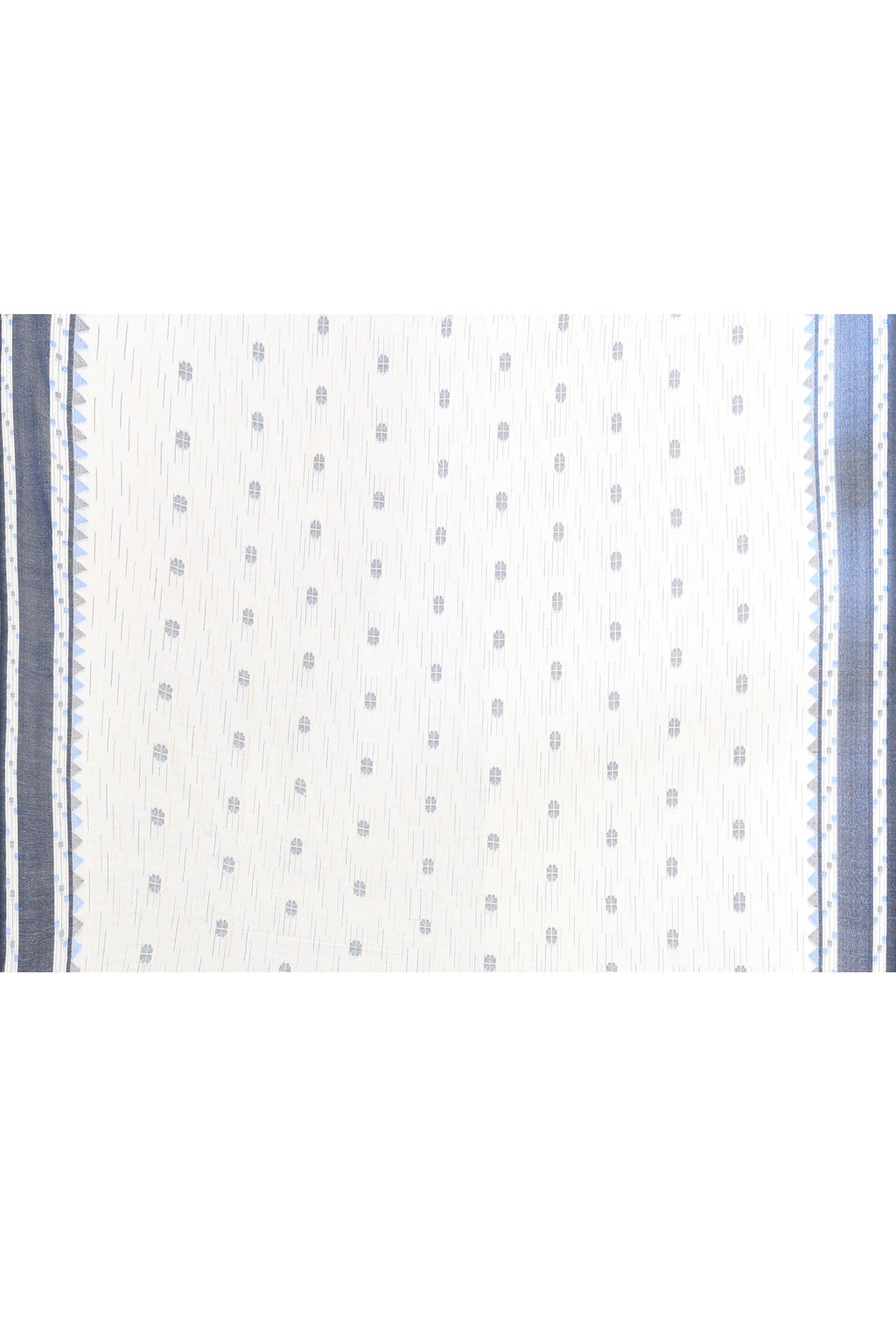 White Embellished Saree in Pure Cotton