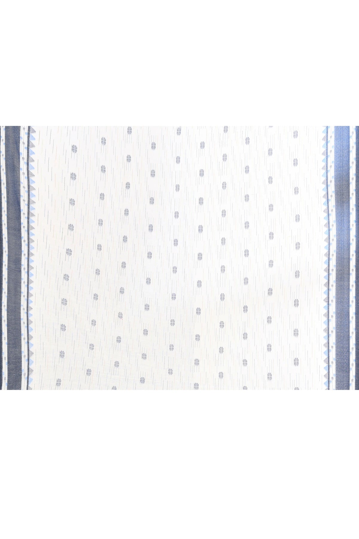White Embellished Saree in Pure Cotton