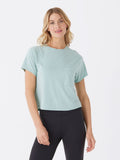 A relaxed-fit crew neck pocket t-shirt made of soft triblend jersey fabric.