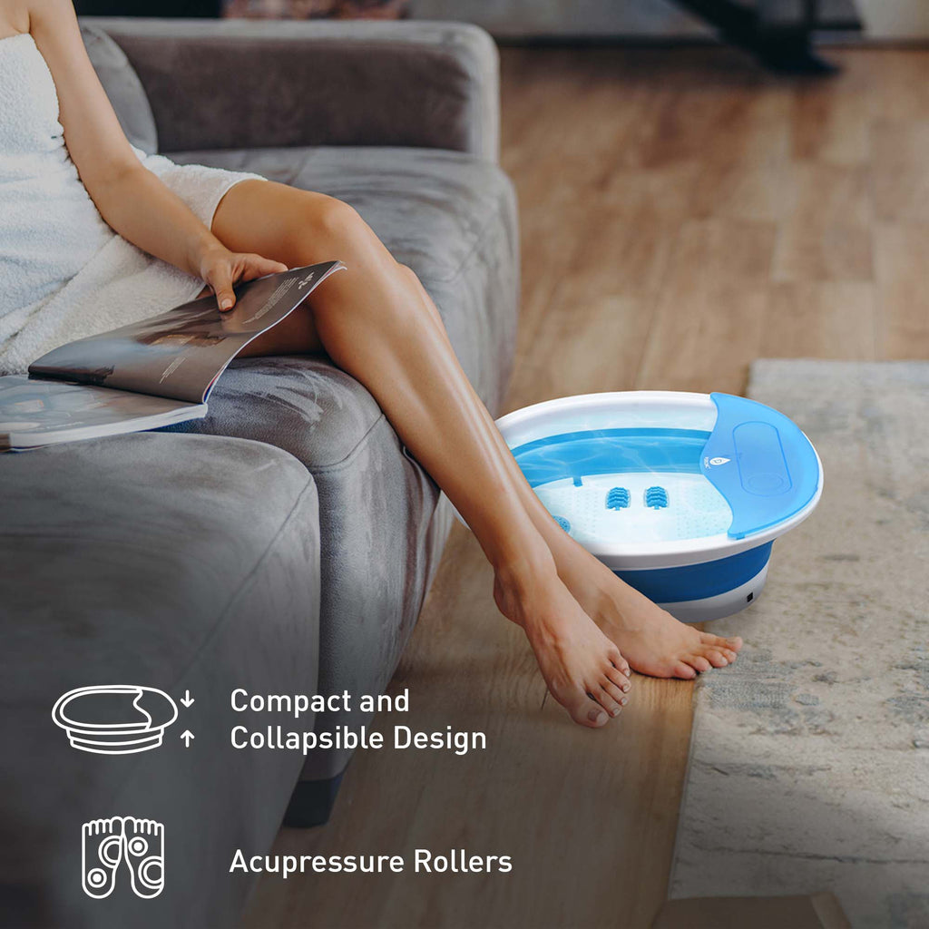 Pursonic Total Relaxation Bundle – Includes Shiatsu Chair Massager with Vibration & Collapsible Wireless Footbath Spa Massager