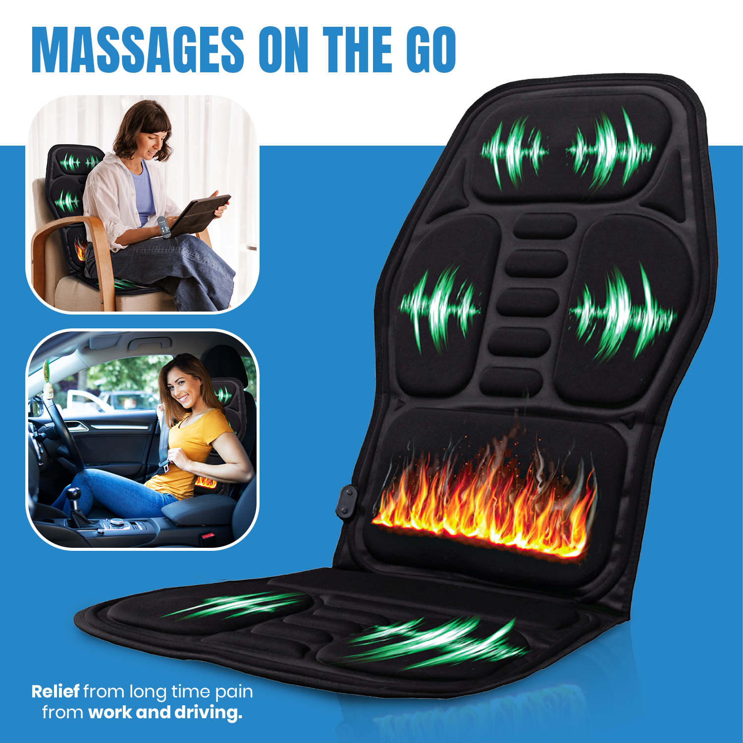Full-Body Relief & Skin Therapy System – Heated Chair Massager, Red Light Mask & Sculpting Wand