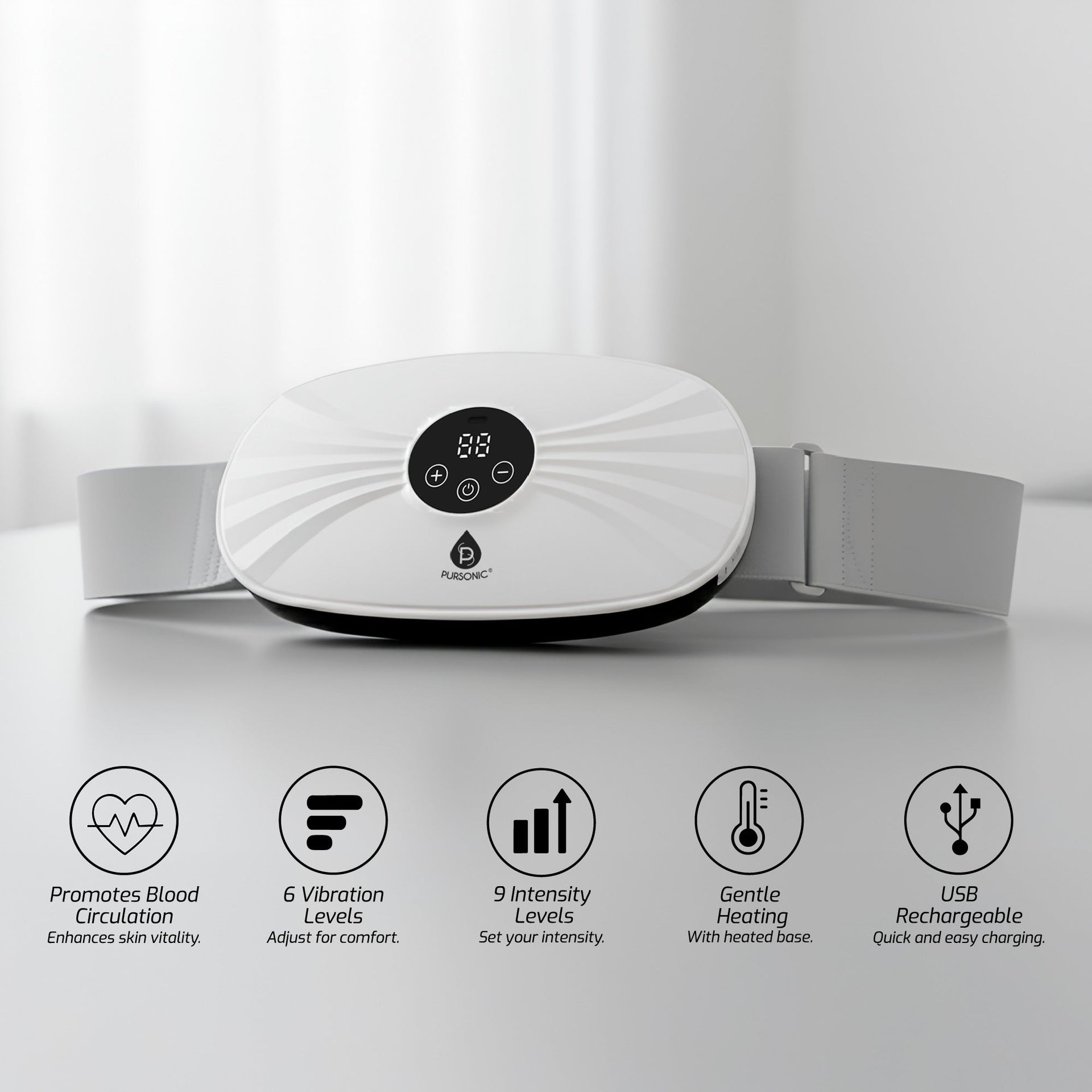 Pursonic Rechargeable Stomach & Back Massager