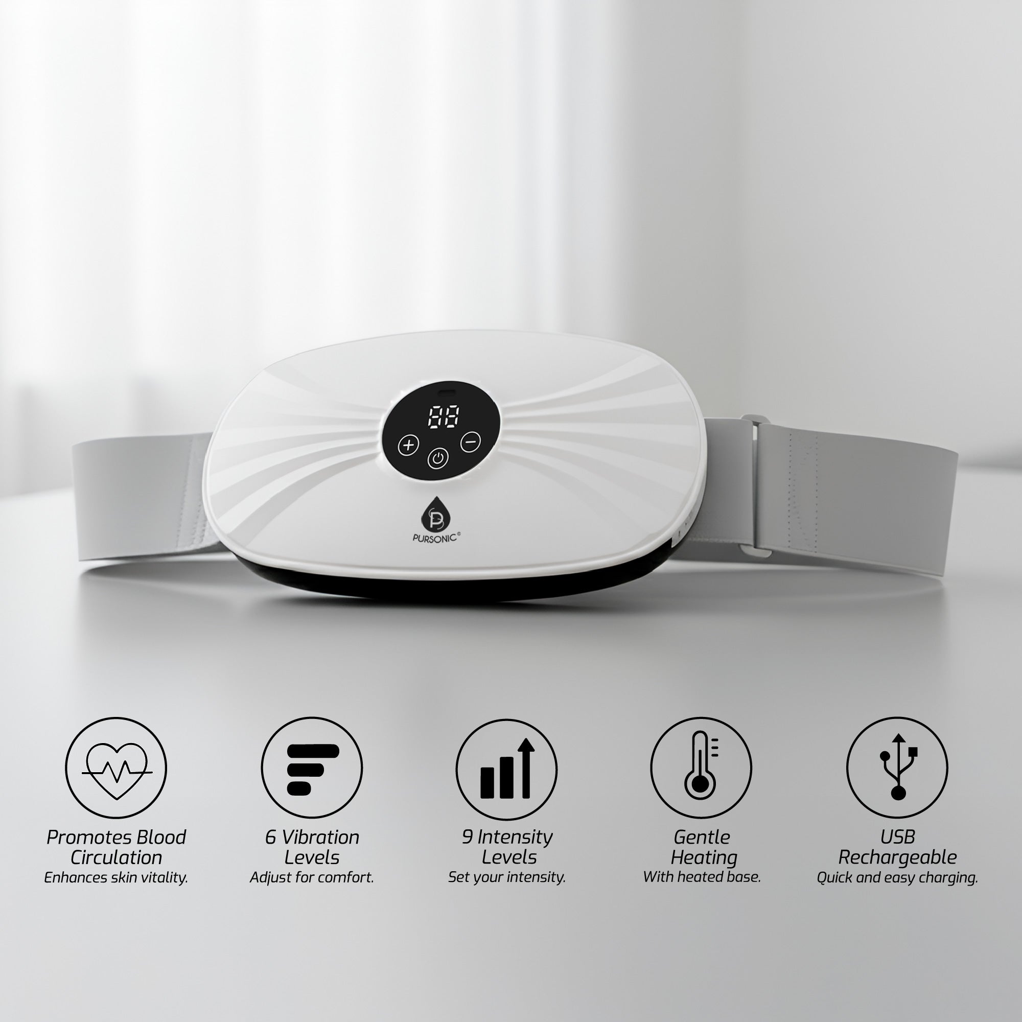 Pursonic Rechargeable Stomach & Back Massager