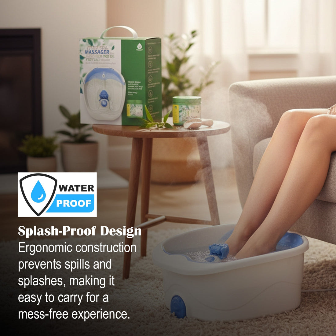 Foot Spa Massager with Tea Tree Oil Foot Salt Scrub (Warming Function)